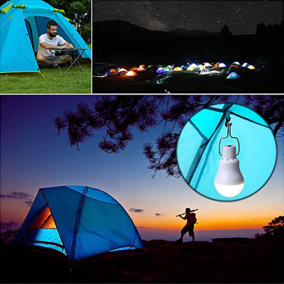 LED Solar Powered Night Light Adjustable Camping Tent Lamp LED Bulb Outdoor Solar Energy Rechargeable Lantern for Hiking Fishing