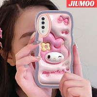 JIUMOO เคสปลอกสำหรับ Samsung กาแลคซี A30s A50s A50ลายการ์ตูน3D My Melody ดีไซน์ใหม่สีครีมเคสมือถือกันกระแทกแบบใสนิ่มโปร่งใสลายกล้องถ่ายรูปกรอบป้องกันอ่อนโยนแบบเรียบง่าย