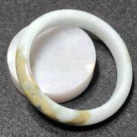 (J97) กำไลหยก พม่าแท้ Jadeite Type A 100% ไซส์ 59.6 mm. หยกสีธรรมชาติ ไม่ผ่านการปรับปรุงใดๆทั้งสิ้น