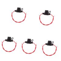 【YF】☌  5 Pcs/Set Car Fuse Holders With Wire Fuses AWG ATM/APM Holder Boat Truck RV Etc