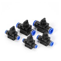 LJLJ-10pcs Hvff 4/6/8/10/12mm Plastic Quick Connector Hand Valve Switch Valve Tracheal Quick Plug Plastic Valve Mini