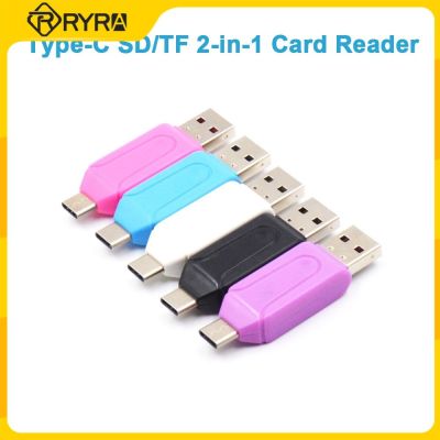 RARY USB C OTG 2 IN 1 2.0 TF Card Reader Micro SD Card Reader Memory Flash Drive Type C Reader For PC Laptops USB Adapter