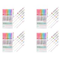 24 Piece Curve Highlighter Set with 6 Different Curve Shape Tip Pens, Colorful Curve Pens, Highlighter, Various Colors