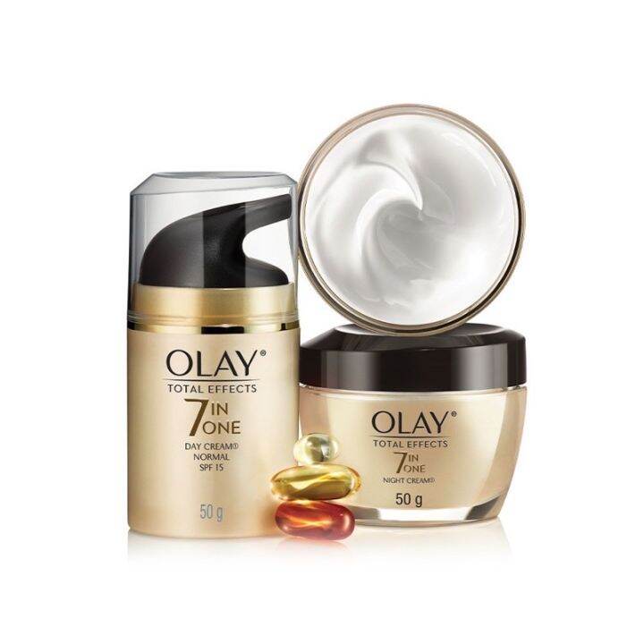 แพ็คคู่-เดย์ครีม-ไนท์ครีม-exp-01-26-olay-โอเลย์-total-effects-สูตรป้องกันริ้วรอย-เดย์ครีม-50g-ไนท์ครีม-50g