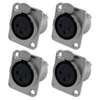 XLR Female Jack 3 Pin - Panel Mount Jacks D Series Size XLR-F - 8 PACK