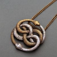 【YF】●  Auryn Ouroboros Snake Pendant Necklace Chain Statement Necklaces for Punk Fashion Jewelry