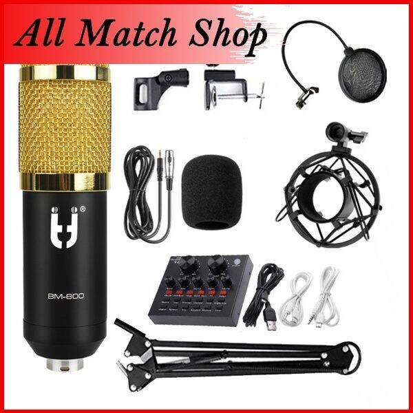 AMS BM 800 Condenser Microphone Kit With V8 Multifunctional Live Sound