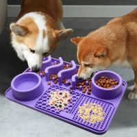 Pet dogs cats Slow Food training feeder dog conditioning stomach bowl silicone dog licking pad dog feed pad conditioning stomach