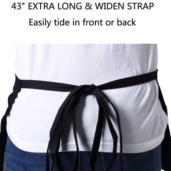 6-pack-black-waist-aprons-with-3-pockets-half-aprons-for-waitress-waiter-24-x-12-inch-server-aprons-for-holding-server-book-guest-check-card-holder