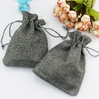 202150pcslot Small Gray Jute Bag 7*9cm Cute Drawstring Gift Bag Wedding Sachet Storage Charms Jewelry Packaging Pouch Linen Bags