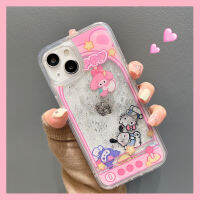 เคสโทรศัพท์ซิลิโคนนิ่มลายการ์ตูน Hello Kitty My Melody Cinnamoroll เคสโทรศัพท์มือถือ Pochacco Pompurin Quicksand สำหรับ iPhone 14 Pro Max 13 Pro Max Max Max เคสด้านหลังสำหรับ iPhone 12 Pro Max 11