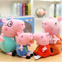 4 ชิ้น / เซ็ต Peppa Pig George ตุ๊กตาตุ๊กตาของเล่น Peppa Pig ครอบครัวตุ๊กตาคริสต์มาสปีใหม่ของขวัญสำหรับเด็ก