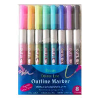 812 Colors Metallic Double Lines Art Markers Out line Pen Stationery Art Drawing Pens for Calligraphy Lettering Scrapbooking