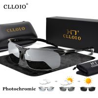 CLLOIO Aluminum Photochromic Sunglasses Men Polarized Day Night Driving Chameleon Glasses Anti-Glare Change Color Sun Glasses UV Cycling Sunglasses