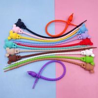 Reusable 15pcs Silicone Cable Ties Assorted Colors Smart Ties Cord Wrap Organizer Rubber Twist Ties Heavy Duty Reusable Zip Ties