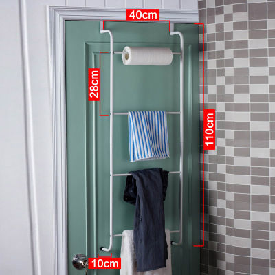 ORZ Bathroom Organizer Shelf Metal Hanging Shelf Towel Clothes Rack Bathroom Storage Hook Over Door Accessories Towel Holder