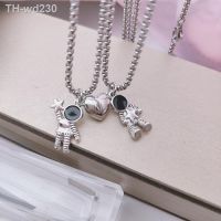 CPDD Korean Magnetic Couple Necklace Male and Female Astronauts Attract Each Other Net Red Same Style Lettering Pendant