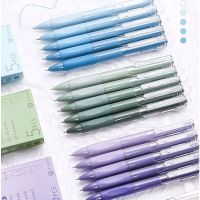 0.5mm 5Pcs/Box Gel Pen Press Pen ST Nib Brush Quick-Drying Pen Gradient Color Black Pen Student Stationery School Supplies