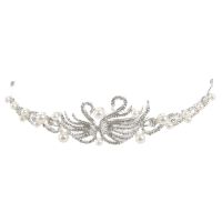 Silver Alloy Tiaras And Crowns Hair Jewelry For Women Brides Swan Tiara Headpieces Evening Pearls Crown Hair Accessories Diadem