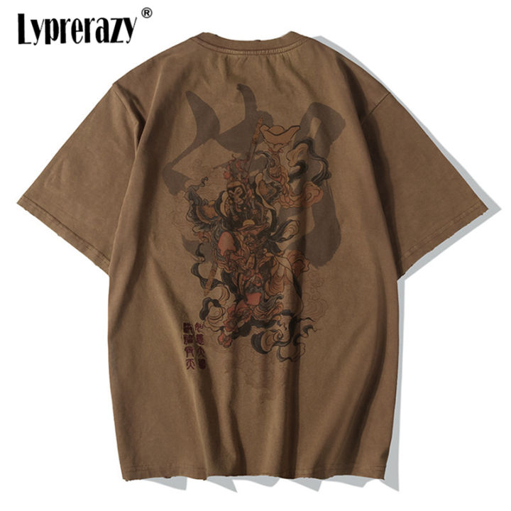 lyprerazy-vintage-จีนราชาลิงเย็บปักถักร้อย-t-เสื้อผู้ชาย-tshirt-streetwear-เสื้อยืดฮิปฮอป4xl-เสื้อผ้าผ้าฝ้ายสีน้ำตาล