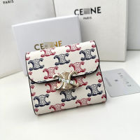 （High end bags） 2023 C Home, Spring/Summer series, new blue printed wallet, short wallet, a very dazzling and beautiful series  Box packaging