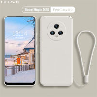 NORVIK ฝาหลัง TPU แบบนิ่มที่เป็นซิลิโคนเหลวเคสกันกระแทกเลนส์เคสโทรศัพท์5 5G สำหรับ Huawei Honor Magic พร้อมสายคล้อง N26-D2