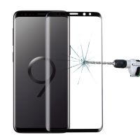 (WTYD) สำหรับ Galaxy S9 + 0.33Mm 9H พื้นผิวแข็ง3D ขอบโค้งป้องกันรอยขีดข่วนเต็มหน้าจอ HD กระจกติดกาวเต็มทั้งแผ่นปกป้องหน้าจอ (สีดำ)