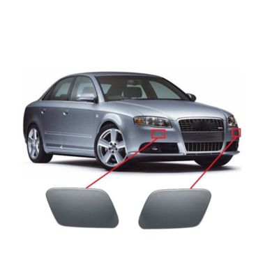 1 Pair of Car Headlight Washer Nozzle Cover Cap Replacement for Audi A4 B7 2005-2008 8E0955275E 8E0955276E