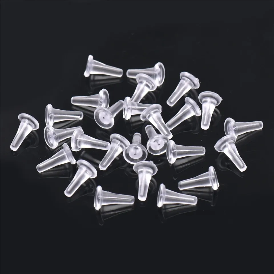 100pcs/lot 10mm Silicone Rubber Earring Clasp Styles Ear Nut Earrings  Jewelry Accessories Plugging Earring Back Ear Stud Findings