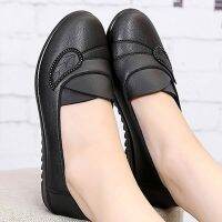 Leather Shoes Women Slip On Loafers Lazy Shoes Rhinestone Black Female Shoes Autumn 2021 New Arrival Flat Shoes Women