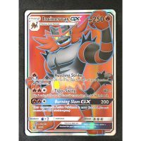 Pokemon Card ภาษาอังกฤษ Incineroar GX Card SM38 กาโอกาเอน Pokemon Card Gold Flash Light (Glossy)