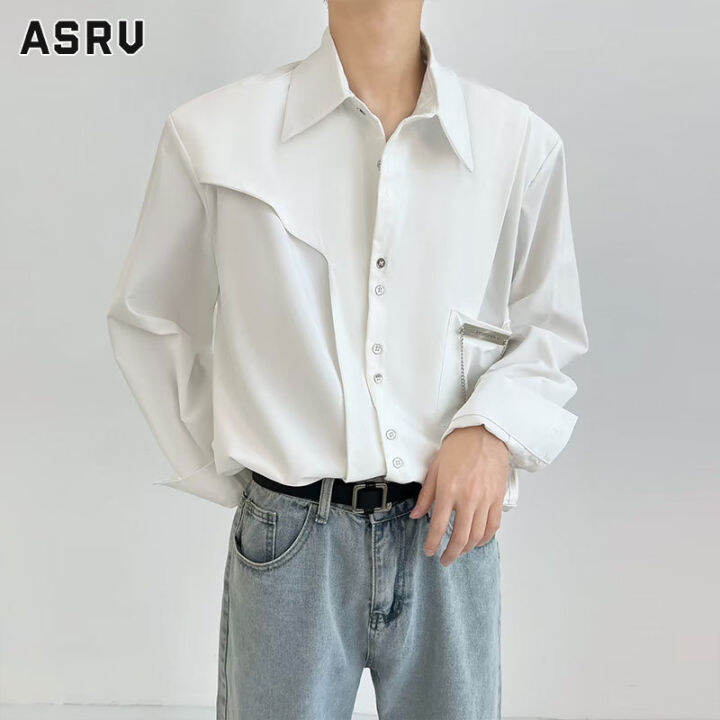 asrv-เสื้อเชิ้ตชาย-เสื้อเชิ้ตผู้ชาย-เสื้อเชิ้ตลำลองชาย-shirts-for-men-เชิ้ตผู้ชาย-เสื้อสีทึบอารมณ์ความรู้สึกการออกแบบแฟชั่นใหม่ผู้ชายแขนยาวขี้เกียจ