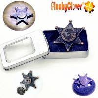 1 pc Retro Sheriff Fidget Hand Spinners Legering Spiner Hexagonal Zinc Alloy Finger Gyro Antistress Relief EDC Top Spinner Toys Fidget Spinners  Cubes