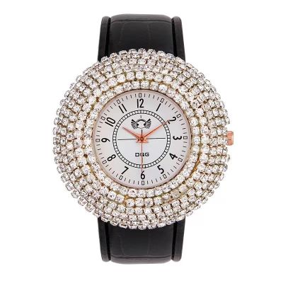 【July】 Cross-border womens watch full of diamonds English Korean version the large dial belt stars wholesale fashion
