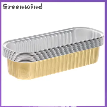 50/100Pcs 200ml Mini Loaf Pans Heat Resistant Aluminum Foil Baking Pans  Reusable Rectangle Foil Bread Container Cake Baking Pans