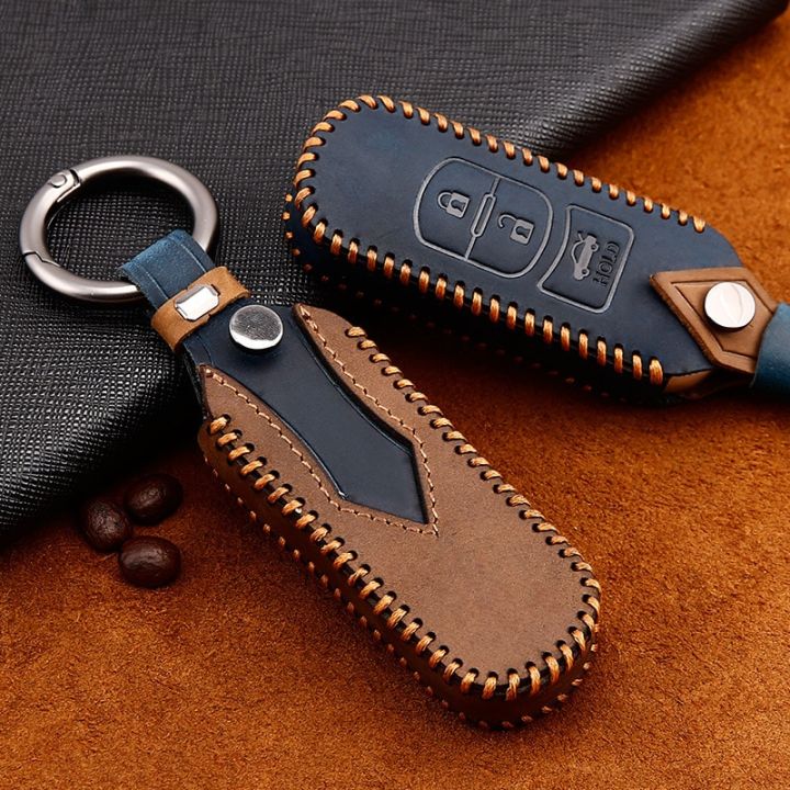 Genuine Leather Car Key Case Cover Keychain For Mazda 2 3 6 CX3