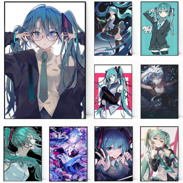 โปสเตอร์ผ้าใบอะนิเมะ-hatsune-miku-ศิลปะบนผนังที่สวยงามสำหรับการตกแต่งบ้านและการเพิ่มประสิทธิภาพห้อง