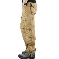 Pockets Pants Men Casual Cotton Straight Trousers Shorts Pantalon Mens Sports Outwear Joggers Military Cargo Tactical Pants