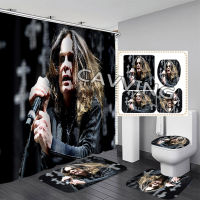 OZZY OSBOURNE 3D Printed Shower Curtain Waterproof Bathroom Curtain Anti-slip Bath Mat Set Toilet Rugs K04