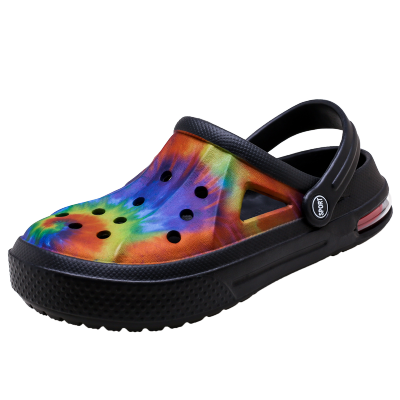 Crok Ruer โมเดลคู่ทำจากพลาสติก EVA สำหรับเด็กผู้หญิงรองเท้าแตะชายหาดรองรับการกระแทกพิมพ์สี Sepatu Kebun ผู้ชายรองเท้าแตะรองเท้าแบบมีรูระบาย