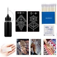 10ML Henna Tattoo Stencil หมึกชั่วคราวชุดกึ่งถาวร Tattoo วาง 2 แผ่น Henna แม่แบบชุดสำหรับ Body Paint-BIANO