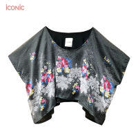 iCONiC RUBY TOP #4894 เสื้อผญ เสื้อพิมพ์ลาย เสื้อชีฟอง สีน้ำตาล เสื้อสั้น เสื้อครอป เสื้อเอวลอย เสื้อแฟชั่น เสื้อหรู เสื้อชายทะเล เสื้อคุณนาย