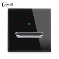 【DT】hot！ COSWALL 1/2/3/4 Gang 1/2 Way Toggle / Wall Backlight Data CAT6 USB Charging Glass Panel