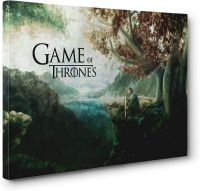 ผ้าใบ Game Of Thrones HBO พรีเมี่ยมหนาห่อศิลปะบนผืนผ้าใบสำหรับติดกำแพงพิมพ์ (16x24in.) ของขวัญ