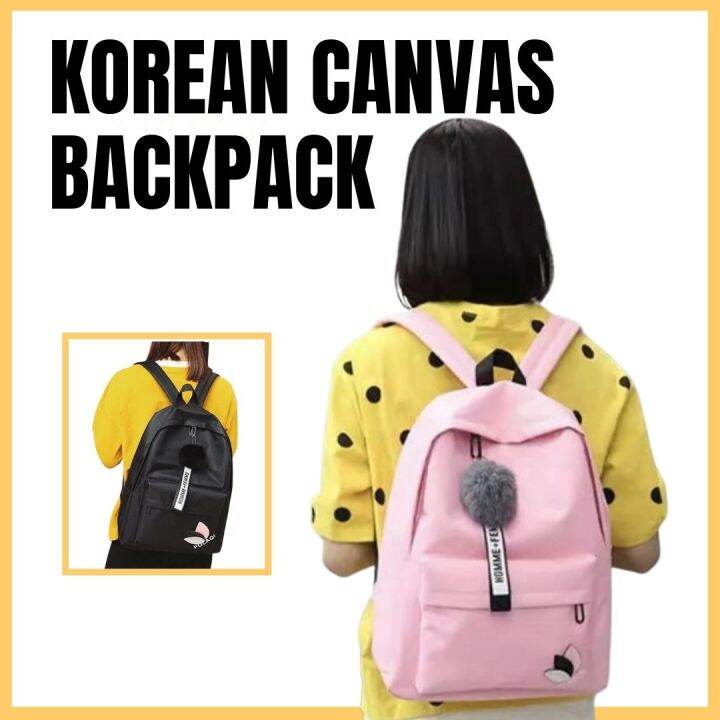 Riley MNL Pastel Color Korean Canvas Backpack with Homme+Femme