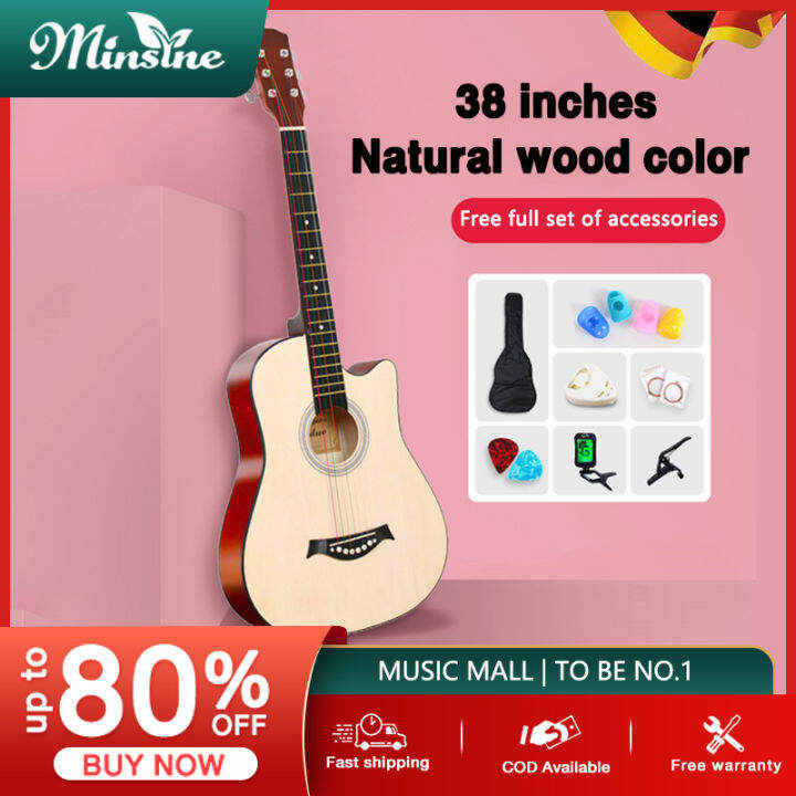 【On Sale】Minsine low action acoustic guitar, 38 Inch Beginners Practice
