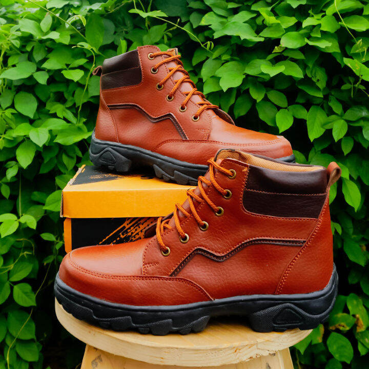 Sepatu Safety boot King Kulit Saude Impor Ujung Besi Terbaik Kuat Tahan