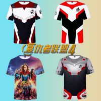 Avengers 4 Captain America 3D Printed Fish Scale Battle Suit Marvel T-Shirt Men Sports Short Sleeves