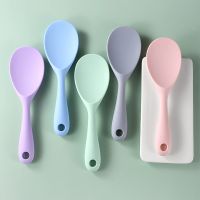 ❇✿๑ Hanging Silicone Rice Spoon Kitchen Ladle Non-stick Saucepan Electric Rice Cooker Cooking Scoop with Holes Household Items