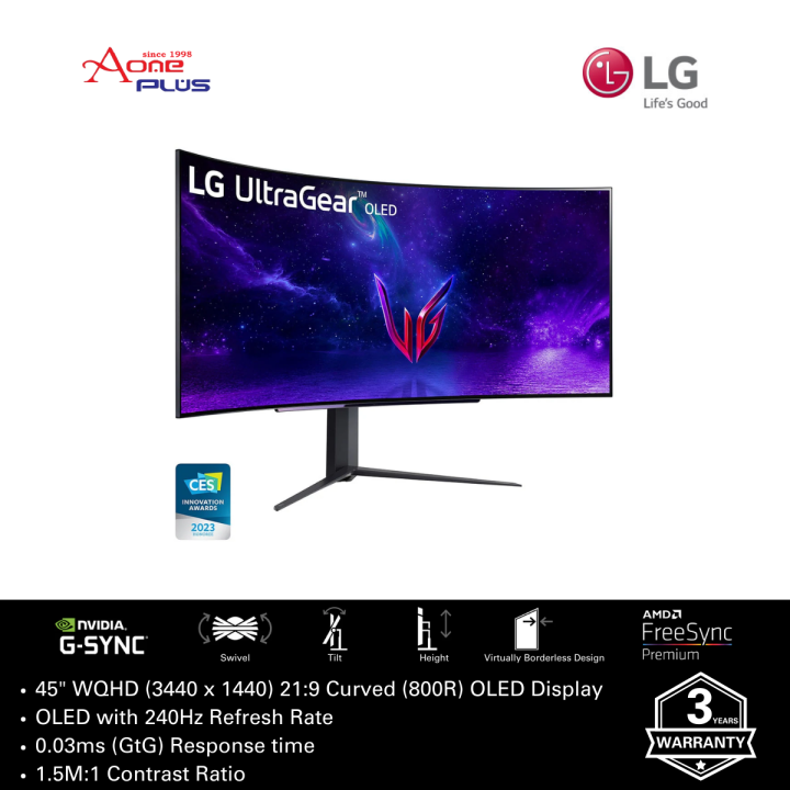 45 UltraGear™ OLED Curved Gaming Monitor WQHD with 240Hz Refresh Rate  0.03ms Response Time